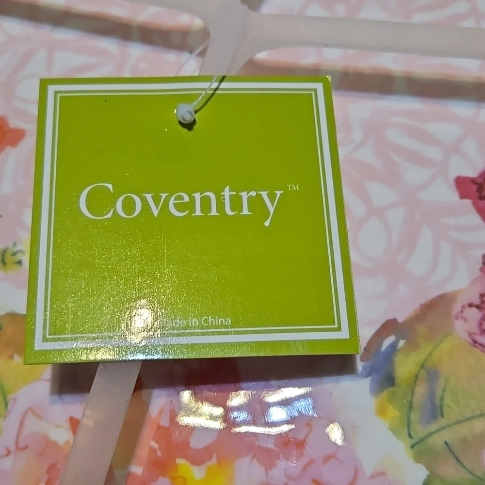 Coventry Floral Plate Set of 4 with Pink and Yellow Shabby Chic Style